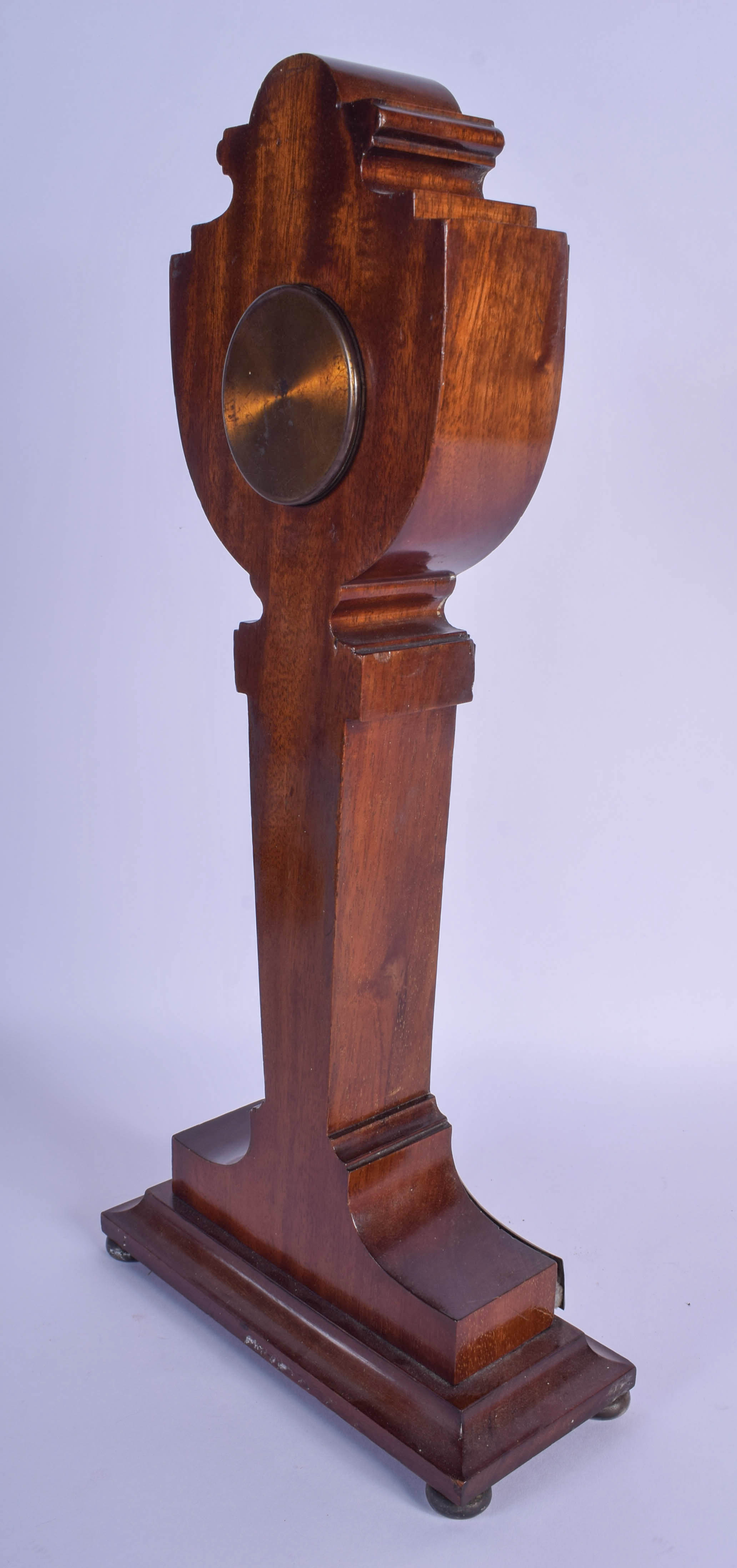 A LARGE ART NOUVEAU SILVER MOUNTED MAHOGANY MANTEL CLOCK decorated with foliage. 1166 grams overall. - Image 3 of 4