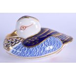 Royal Crown Derby imari paperweight Duck. 12cm wide