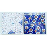 Two Islamic ceramic Tiles. 20 x 20cm (2).