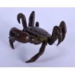 A JAPANESE BRONZE CRAB OKIMONO. 4.25 cm wide.