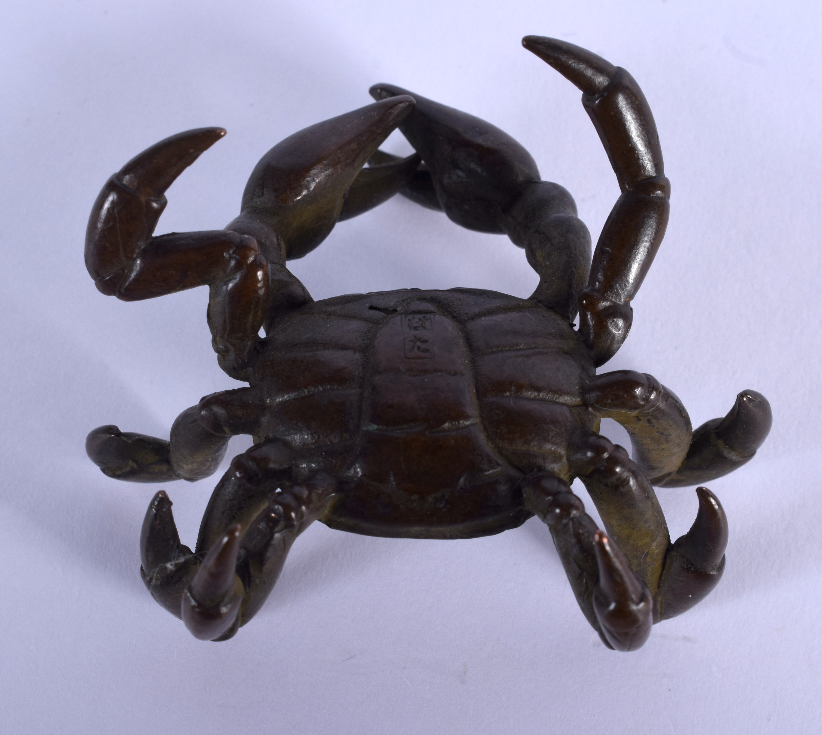 A JAPANESE BRONZE CRAB OKIMONO. 4.25 cm wide. - Image 3 of 3