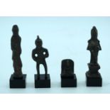 A Collection of Chinese Tibetan bronze figures on stands. 10cm.
