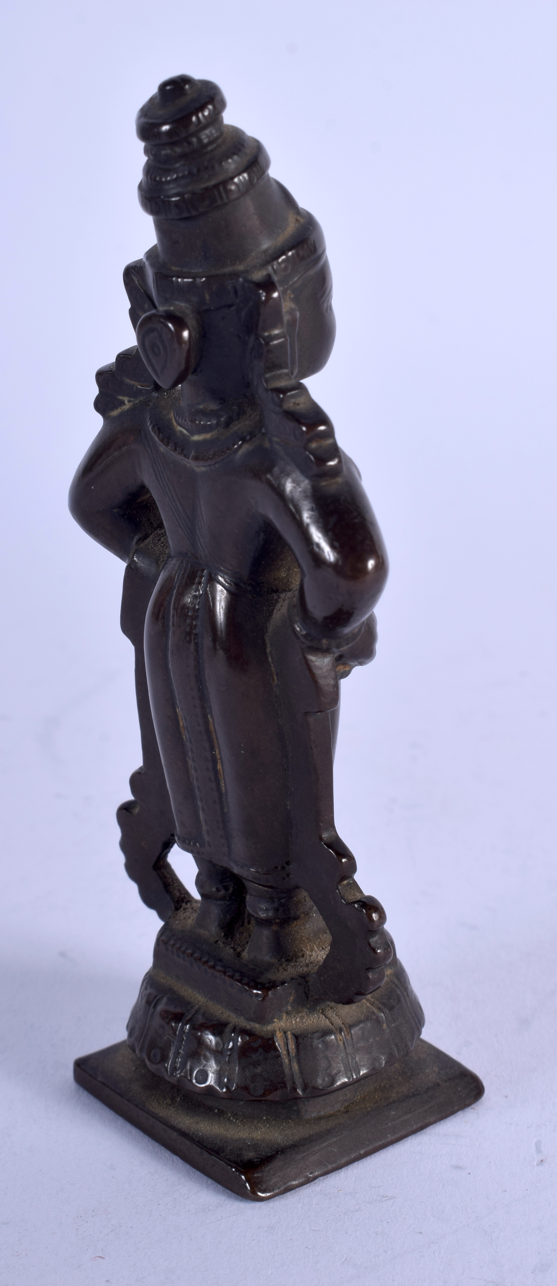 AN 18TH/19TH CENTURY INDIAN BUDDHISTIC BRONZE DEITY. 12.5 cm high. - Image 3 of 4