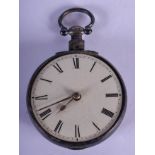 AN ANTIQUE SILVER WATCH. 4.5 cm wide.