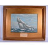 A RARE PAIR OF 19TH CENTURY YACHT RACING PRINTS within gilt wood frames. Print 52 cm x 35 cm.