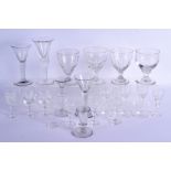 A COLLECTION OF GEORGE III GLASSWARE including rummers, together with later Waterford glasses etc. L