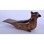 AN ANTIQUE CONTINENTAL TREEN BIRD BOX of larger than normal form. 16 cm x 7 cm.