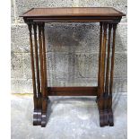 A nest of mahogany inlaid tables 56 x 38 x 71cm (3).