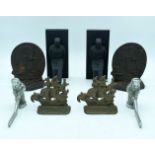 Collection of metal door stops, book ends by Kikkerland and taps 20cm (8).