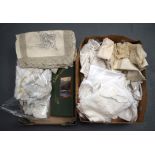 TWO BOXES OF VINTAGE LACE. (qty)