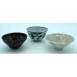 Three Chinese bowls largest 13 x 5 cm.