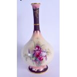 Late 19th c. Hadley’s Worcester faience vase painted with iris. 26cm high