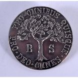 A 1950S SILVER TREE OF LIFE BADGE. 11 grams. Birmingham 1957. 2.75 cm diameter.