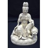 Chinese Dehua Blanc de chine Guanyin 33cm.