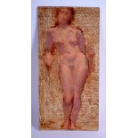 French School (C1950) Oil on board, Nude Female. 28 cm x 15 cm.