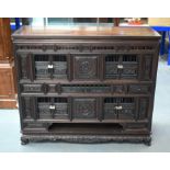 AN UNUSUAL EARLY 20TH CENTURY CHINESE CARVED HARDWOOD HONGMU CABINET Late Qing/Republic, decorated w