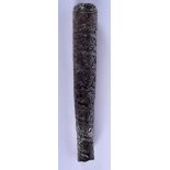 AN ANTIQUE INDIAN SILVER PARASOL HANDLE. 87 grams. 18 cm long.