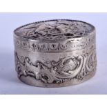 AN ANTIQUE SILVER BOX AND COVER. 70 grams. 6 cm x 3.5 cm.