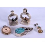 SILVER AND TURQUOISE FOBS etc. (qty)