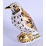 Royal Crown Derby imari paperweight Song Thrush. 12cm high