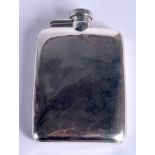 AN ART DECO SILVER HIP FLASK. 145 grams. 8 cm x 12 cm.