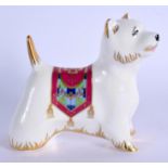Royal Crown Derby imari paperweight West Highland Terrier. 9.5cm high