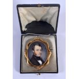 A MID 19TH CENTURY ITALIAN PAINTED IVORY PORTRAIT MINIATURE by Alessandro Cittadini, painted as a ma