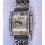 AN 18CT GOLD AND STAINLESS STEEL EBEL LADIES WRISTWATCH. 2.5 cm x 2.25 cm.