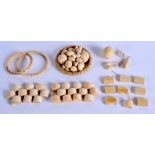 ASSORTED CONTINENTAL ANTIQUE IVORY JEWELLERY. (qty)