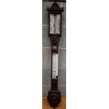 AN ANTIQUE SCOTTISH J WHITE OF GLASGOW BAROMETER. 102 cm long.