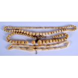 THREE CONTINENTAL ANTIQUE BONE NECKLACES. (3)