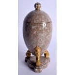 Graingers Worcester agateware vase and cover of regency shape c.1890. 17cm high