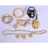 ASSORTED CONTINENTAL ANTIQUE BONE JEWELLERY. (qty)