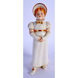 Late 19th c. Royal Worcester salt shaker modelled as a well dress young lady in the style of James H