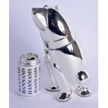 A CONTINENTAL SILVER PLATED BEAR COCKTAIL SHAKER. 28 cm high.