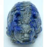 Chinese carved Lapis Lazuli boulder 10 cm .