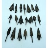 A collection of Chinese bronze arrow heads 7cm.
