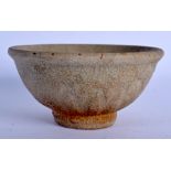 A RARE EARLY CHINESE LOTUS MOULDED CRACKLE GLAZED POTTERY BOWL Ming. 11 cm diameter.