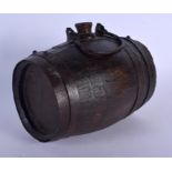 A 19TH CENTURY ENGLISH OAK WEST COUNTRY FARMERS COSTREL KEG. 23 m x 14 cm.