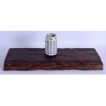 A CHARMING 19TH CENTURY CONTINENTAL CARVED WOOD RECTANGULAR STAND of naturalistic form. 50 cm x 20 c