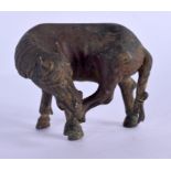 A 17TH/18TH CENTURY CHINESE BRONZE FIGURE OF A HORSE possibly a scroll weight, Late Ming/Qing, model