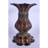 A VERY RARE ISLAMIC MIDDLE EASTERN KHORASAN BRONZE VASE Persia, 11th Century, of baluster for, with