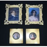 Four miniature portraits in frames 15 x 12 cm (4).