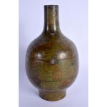 A CHARMING EARLY 20TH CENTURY JAPANESE MEIJI PERIOD BRONZE VASE of unusual form with simple line dec