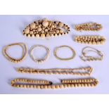 ASSORTED CONTINENTAL ANTIQUE BONE JEWELLERY. (qty)