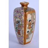 A MINIATURE LATE 19TH CENTURY JAPANESE MEIJI PERIOD SATSUMA VASE painted with figures and foliage. 7