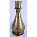 AN 18TH CENTURY MUGHAL INDIAN BULBOUS BOTTLE engraved with foliage. 21 cm high.