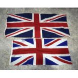 Two vintage Union Jacks largest 170 x 80 cm . (2).