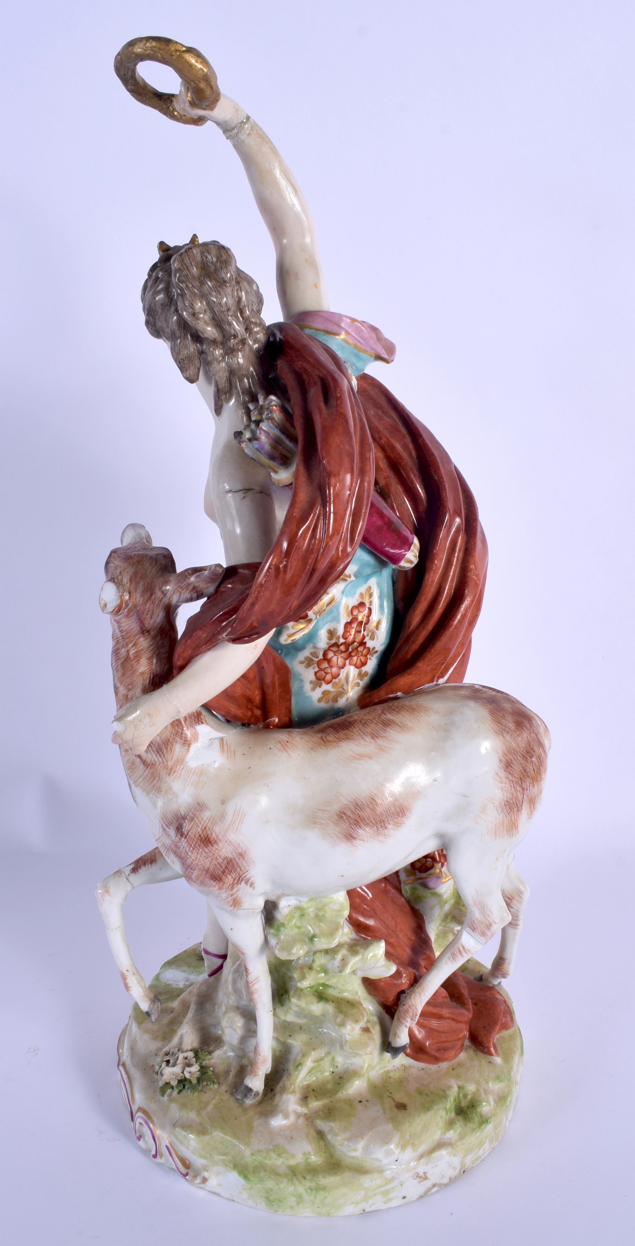 A LARGE 19TH CENTURY FRENCH SAMSONS OF PARIS PORCELAIN FIGURE in the manner of Chelsea/Derby. 37.5 c - Image 2 of 4