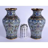 A GOOD PAIR OF LATE 18TH/19TH CENTURY CHINESE CLOISONNE ENAMEL QUATRELOBED VASES C1800 Qianlong/Jiaq